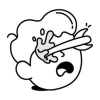 Dead character icon in drawing style vector