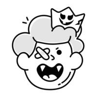 A drawing style icon of vampire face vector