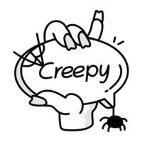 Creepy message icon in drawing style vector