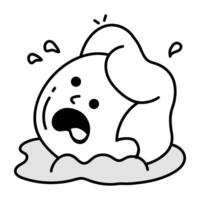 Hand drawn icon of buried person vector