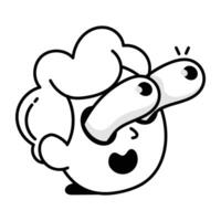 Hand drawn icon of popping out eyes vector