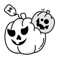 Halloween discount icon in sketchy style vector