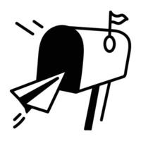 Doodle style icon of sending mail vector