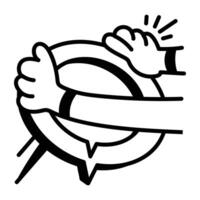 A doodle style icon of phone call vector