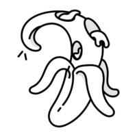 A sketchy icon of rotten banana vector