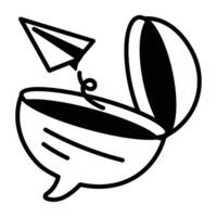 A doodle icon of send comment vector