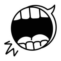 A hand drawn icon of shouting vector