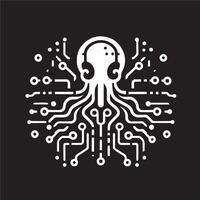 Octopus logo, electronic circuit board, electronic circuit board, electronic circuit board, electronic circuit board vector