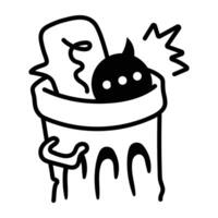 Hand drawn icon of delete messages vector