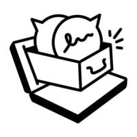 A hand drawn icon of archive chat vector