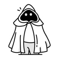 Hand drawn icon of evil character vector