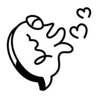 Hand drawn icon of love message vector