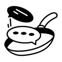 Sketchy style icon of gossip cooking vector