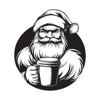 Santa Claus drinks coffee stock Image isolated on white background vector