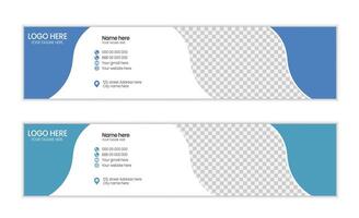 simple email signature banner design vector