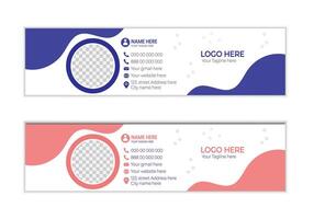 email signature design template vector