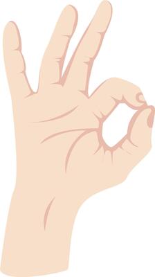 OK Hand Gesture with Thumb and Index Finger Forming Circle