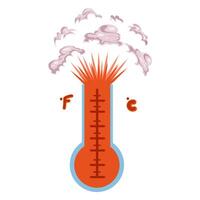 Overheated Red Thermometer Explodes Bursting from Extreme Heat vector