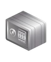 Isometric gray safe. Object isolated on white background. Icon of security. vector