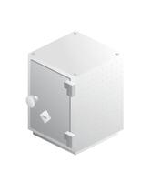 Isometric gray safe. Object isolated on white background. Icon of security. vector