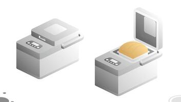 Isometric bread maker icon isolated on white background. vector