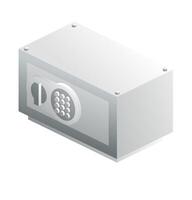 Isometric gray safe. Object isolated on white background. Icon of security. vector