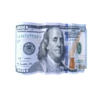 One hundred dollar bill on transparent background png