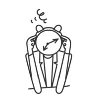 a man with a clock on his head vector