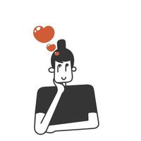 a man with a thought bubble above his head vector