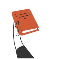 hand holding up a book on white background vector