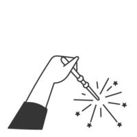 a hand holding a wand with stars on it vector