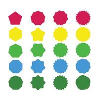 A set of colored shapes on a white background vector