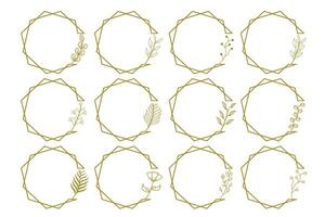 Golden frame elements vector