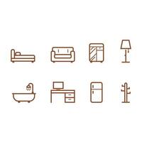 A set of icons for furniture and appliances vector