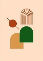 An abstract illustration of a rainbow and a tree vector