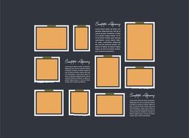 page grid layout abstract photo frames vector