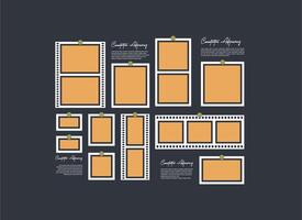 abstract photo frames and digital photo wall template vector