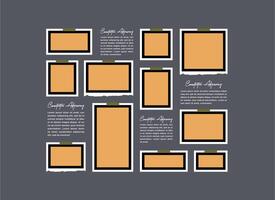 Collage grid effect overlay vector