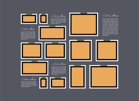 grid layout abstract photo frames template vector