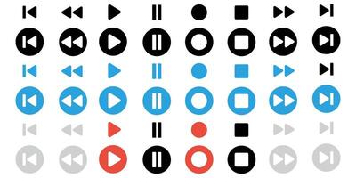 Simple play and stop buttons vector