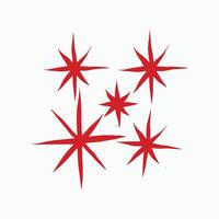 Set of hand-drawn soviet red star icons vector