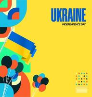 Ukrainian National Day poster design with elegant and meaningful geometric patterns, perfect for formal events. vector