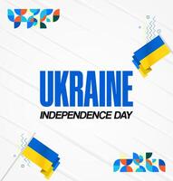 Square poster design with geometric pattern and Ukrainian flag colors, perfect for publication or event promotion. vector