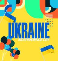Ukrainian Independence Day poster design with geometric ornaments, perfect for big event promotion. vector