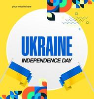 Square poster template for Ukraine Independence Day with contrasting flag colors, perfect for invitation or flyer. vector
