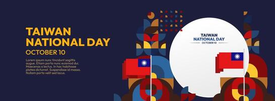 Taiwan National Day Theme Presentation Slide. Can also be used as a celebration banner, greeting card poster, and various things vector