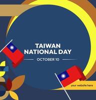 Taiwan Independence Day Greeting Card. Design template with Taiwan flag elements suitable for independence greetings. vector