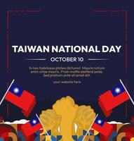 Taiwan National Day Banner Design with simple and elegant geometric design. Ideal for various big events, be it sports, music, or festivals. vector