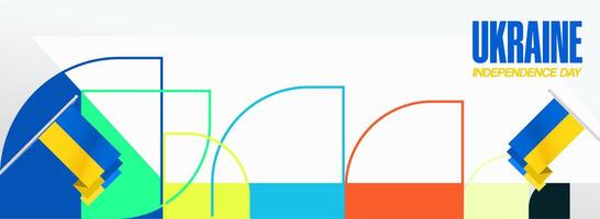 Minimal geometric layout for Ukraine day vector