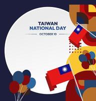 Taiwan National Day Design Template with clean and modern visual elements, perfect for event invitations, festival posters, or holiday greeting cards. vector